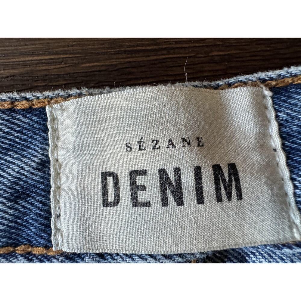 Sezane Jeans Womens 26 Blue High Rise Straight Button Fly Medium Wash Denim - Picture 6 of 12